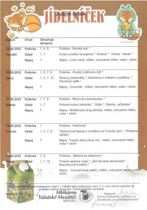 Jídelníček 15. 5. - 19. 5. 2023 1